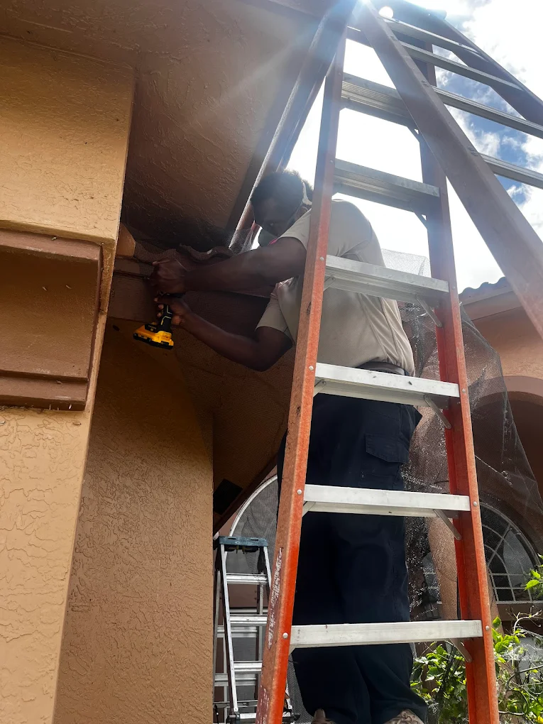 Sealing a soffit entry point on the roofline