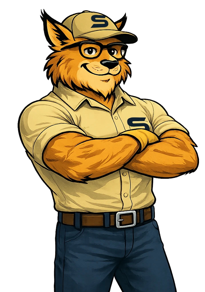 The Swift Wildlife mascot, arms crossed and ready to help